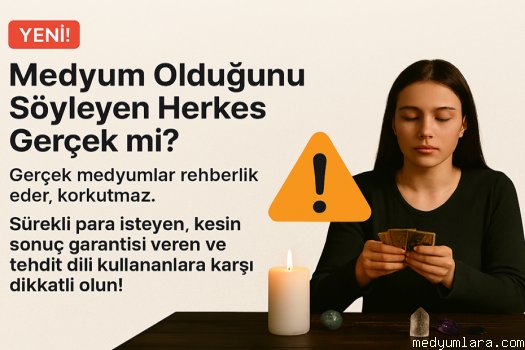 Gerçek medyumlar rehberlik eder, korkutmaz. Sürekli para isteyen, kesin sonuç garantisi veren ve tehdit dili kullananlar...