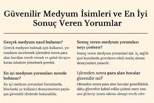 guvenilir medyum isimleri ve en iyi sonuc veren yorumlar